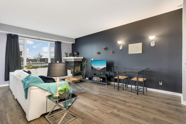 living room featuring hardwood / wood-style flooring