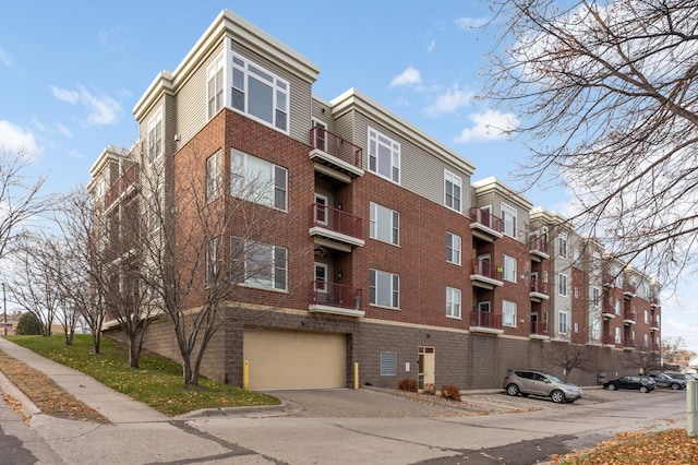 view of building exterior with a garage