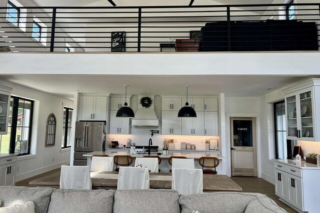 dining room featuring wood-type flooring