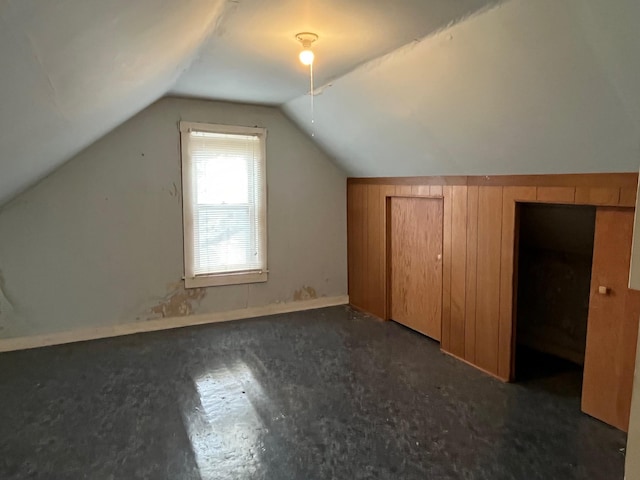 bonus room featuring lofted ceiling