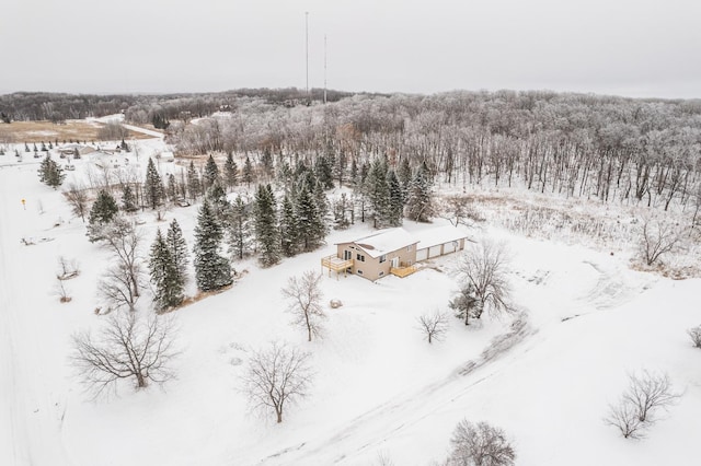 view of snowy aerial view