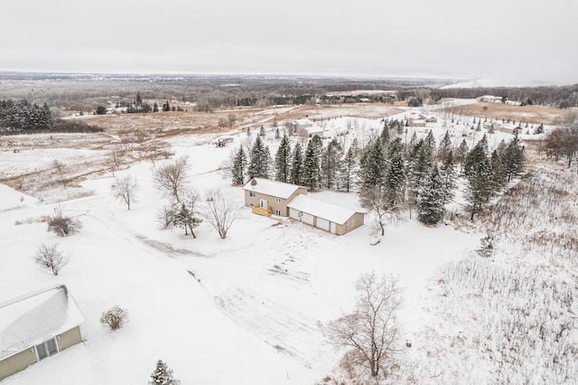 view of snowy aerial view