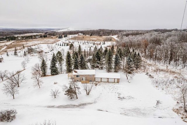 view of snowy aerial view