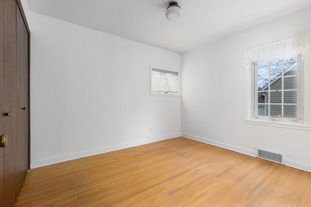 empty room featuring light wood-type flooring