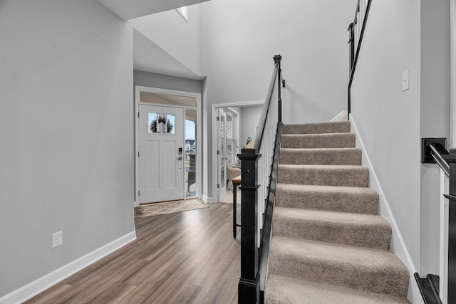 foyer with hardwood / wood-style floors