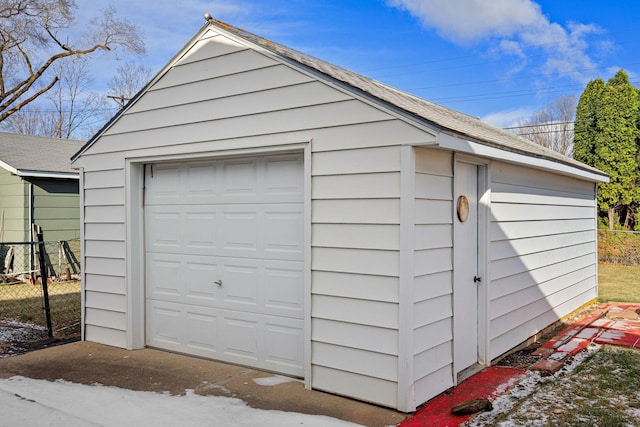 view of garage