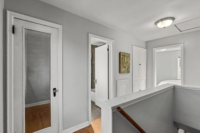 hall featuring light hardwood / wood-style floors