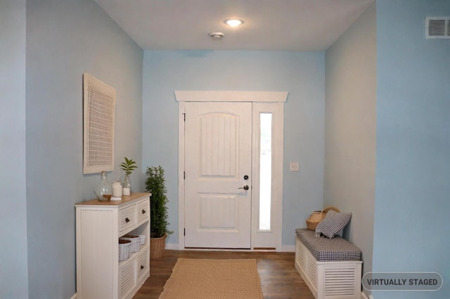 entryway featuring dark hardwood / wood-style floors