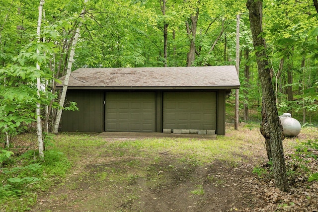 view of garage