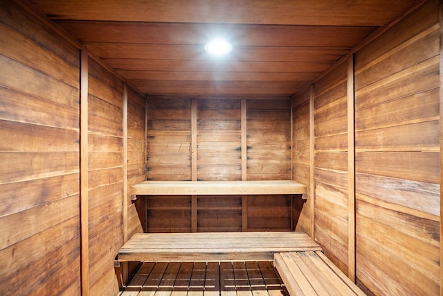 view of sauna