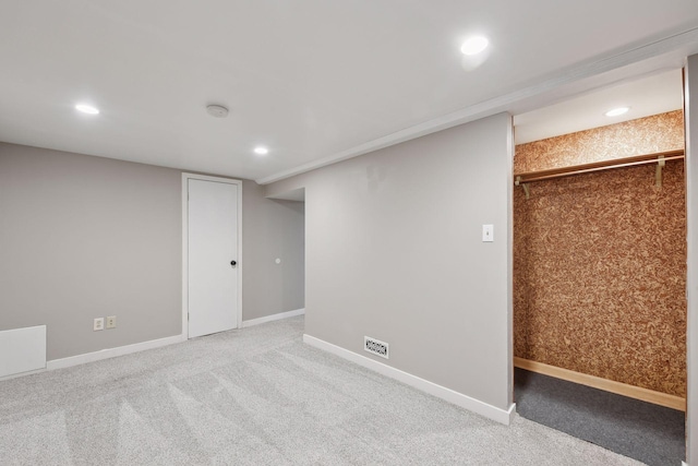 basement with carpet