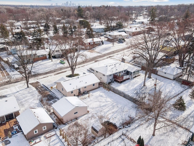 view of snowy aerial view