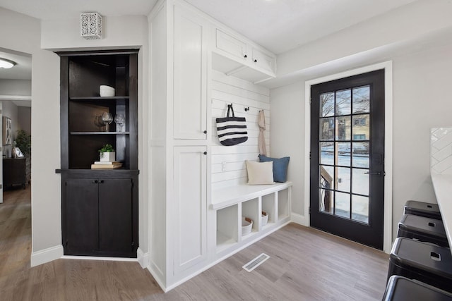 mudroom featuring light wood-type flooring