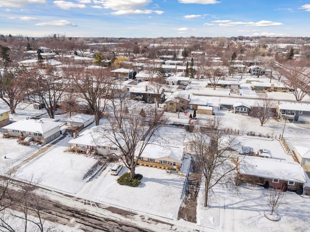 view of snowy aerial view