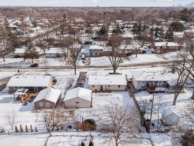 view of snowy aerial view