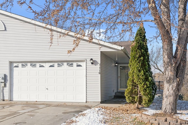 exterior space featuring a garage