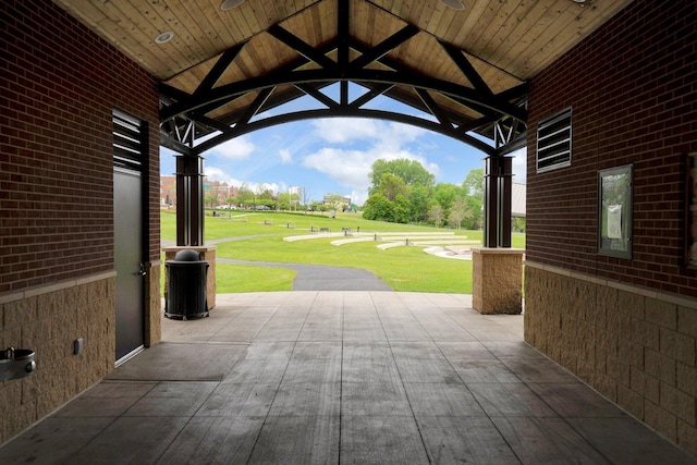 view of patio / terrace featuring a gazebo