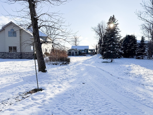 view of snowy yard