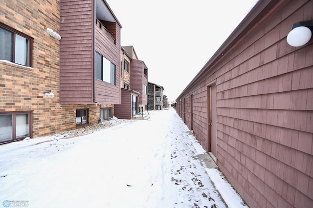 view of snowy exterior