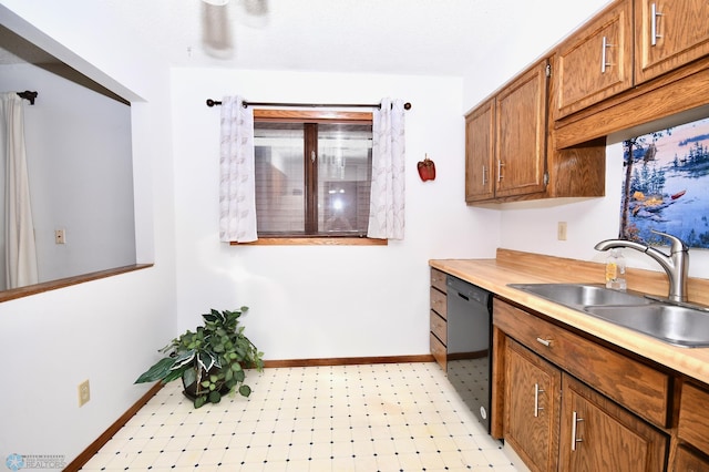 kitchen featuring black dishwasher and sink