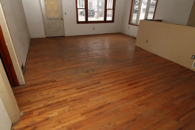 spare room featuring light wood-type flooring