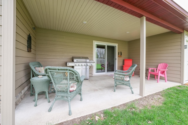 view of patio with area for grilling