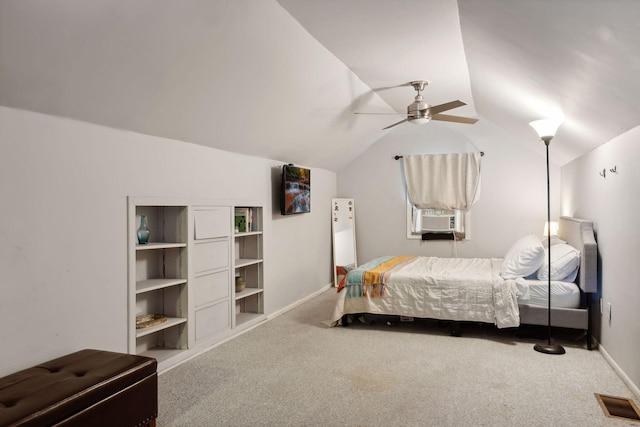 2724 Longfellow Ave, Minneapolis, MN 55407 - bedroom featuring carpet floors, vaulted ceiling, a ceiling fan, and baseboards