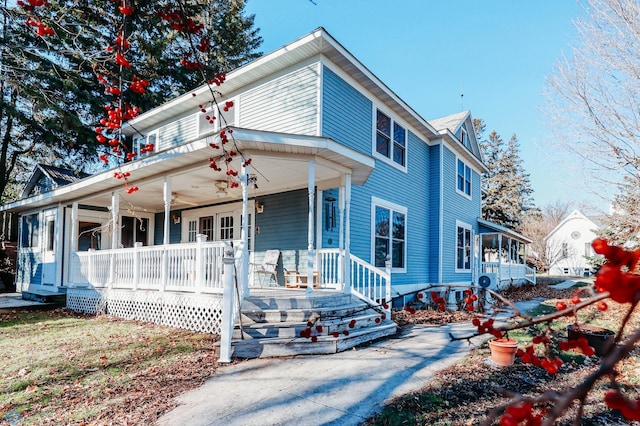 view of front facade featuring a porch