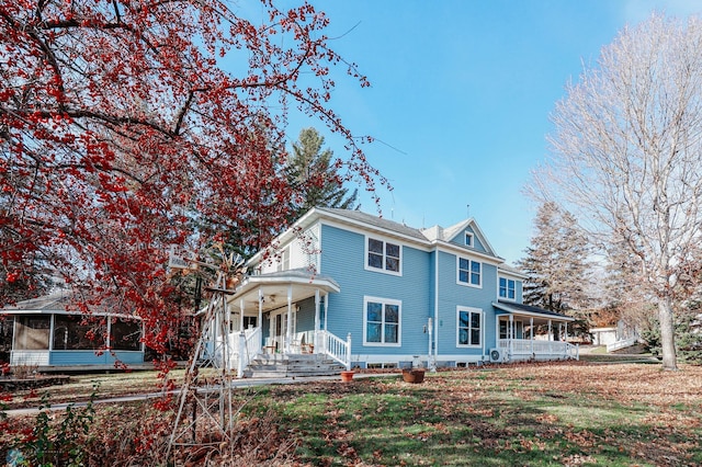 exterior space with covered porch