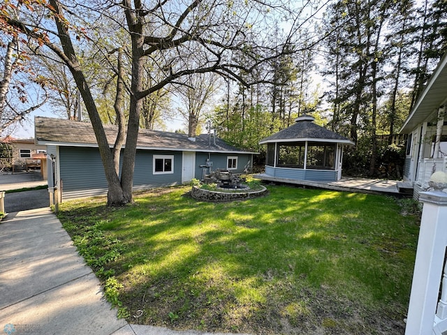 view of yard with a gazebo