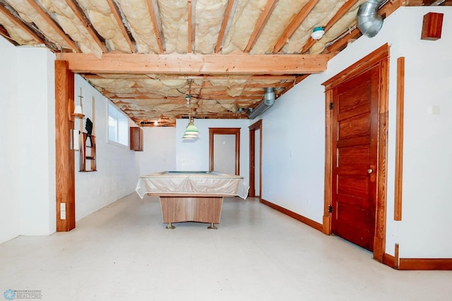 recreation room featuring pool table