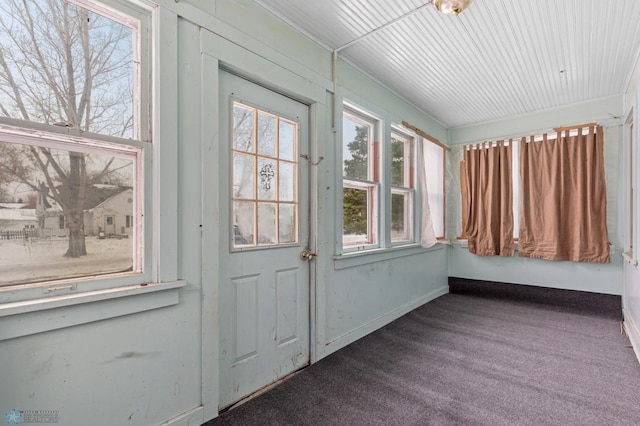 view of unfurnished sunroom