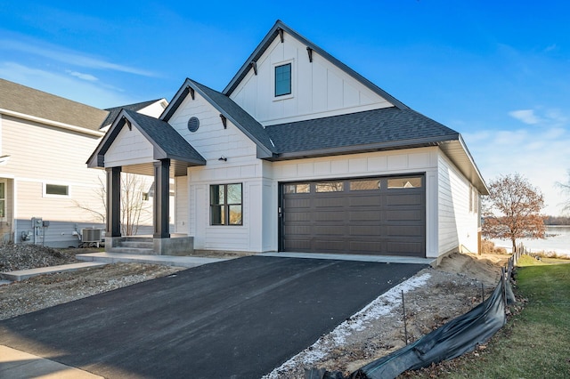 modern inspired farmhouse with central AC