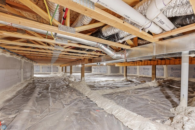 view of unfinished attic