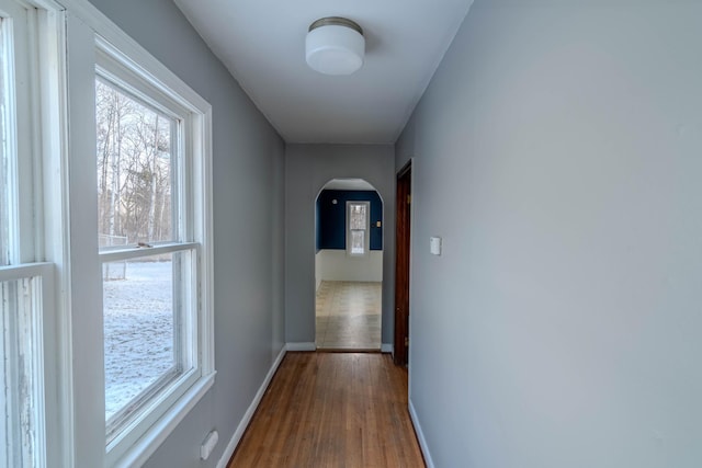 hallway featuring hardwood / wood-style flooring