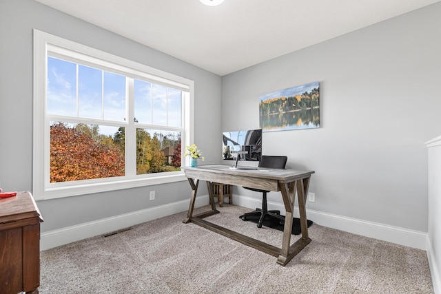 office area with carpet floors