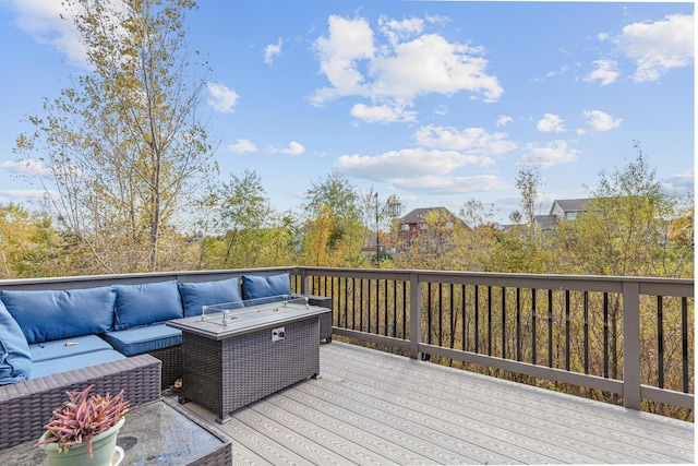 deck featuring an outdoor hangout area