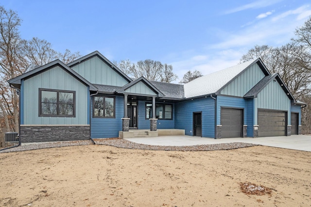 craftsman inspired home with a garage