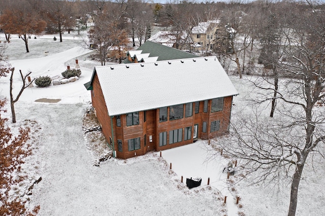 view of snowy aerial view