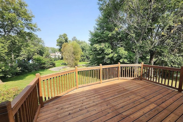 deck with a yard