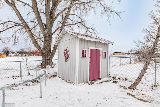 view of snow covered structure