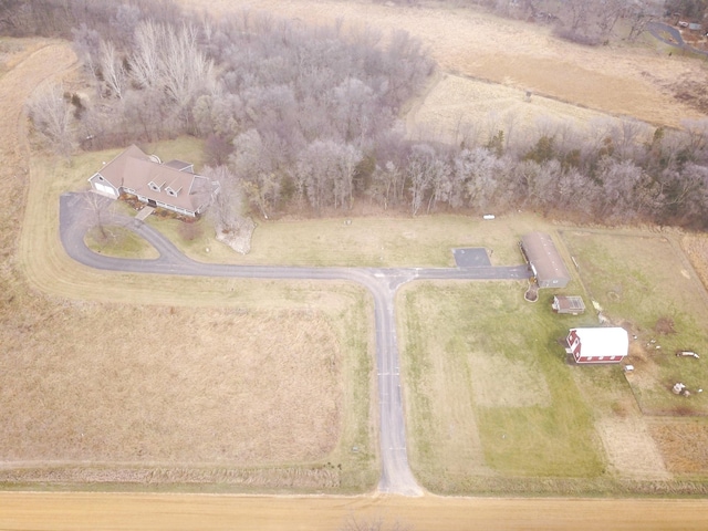 aerial view featuring a rural view