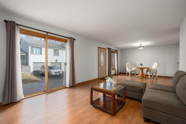 living room featuring hardwood / wood-style flooring