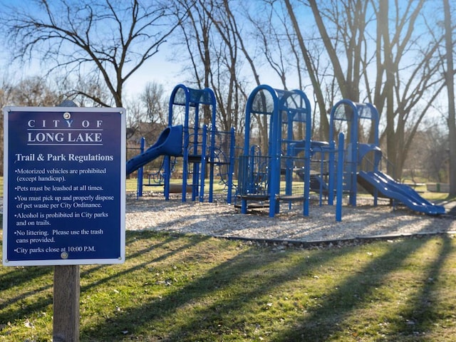 view of play area with a yard