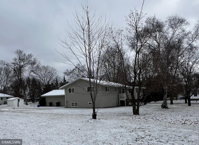 view of snowy exterior