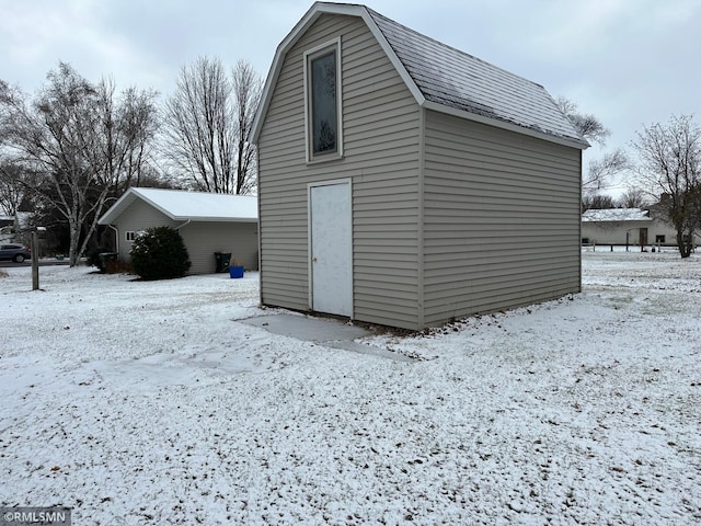 view of snow covered structure