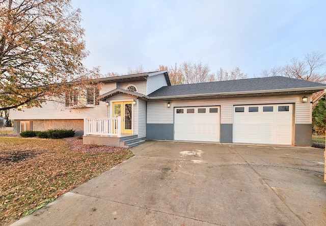 split foyer home with a garage