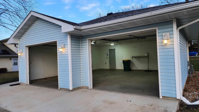 view of garage