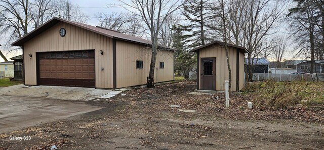 view of garage