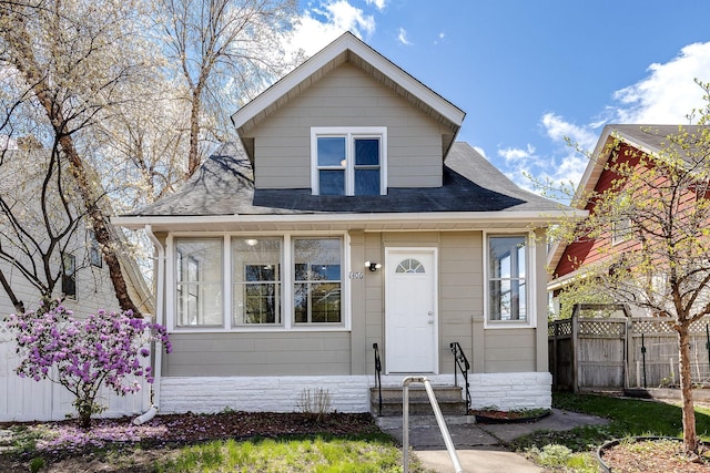 view of bungalow-style home